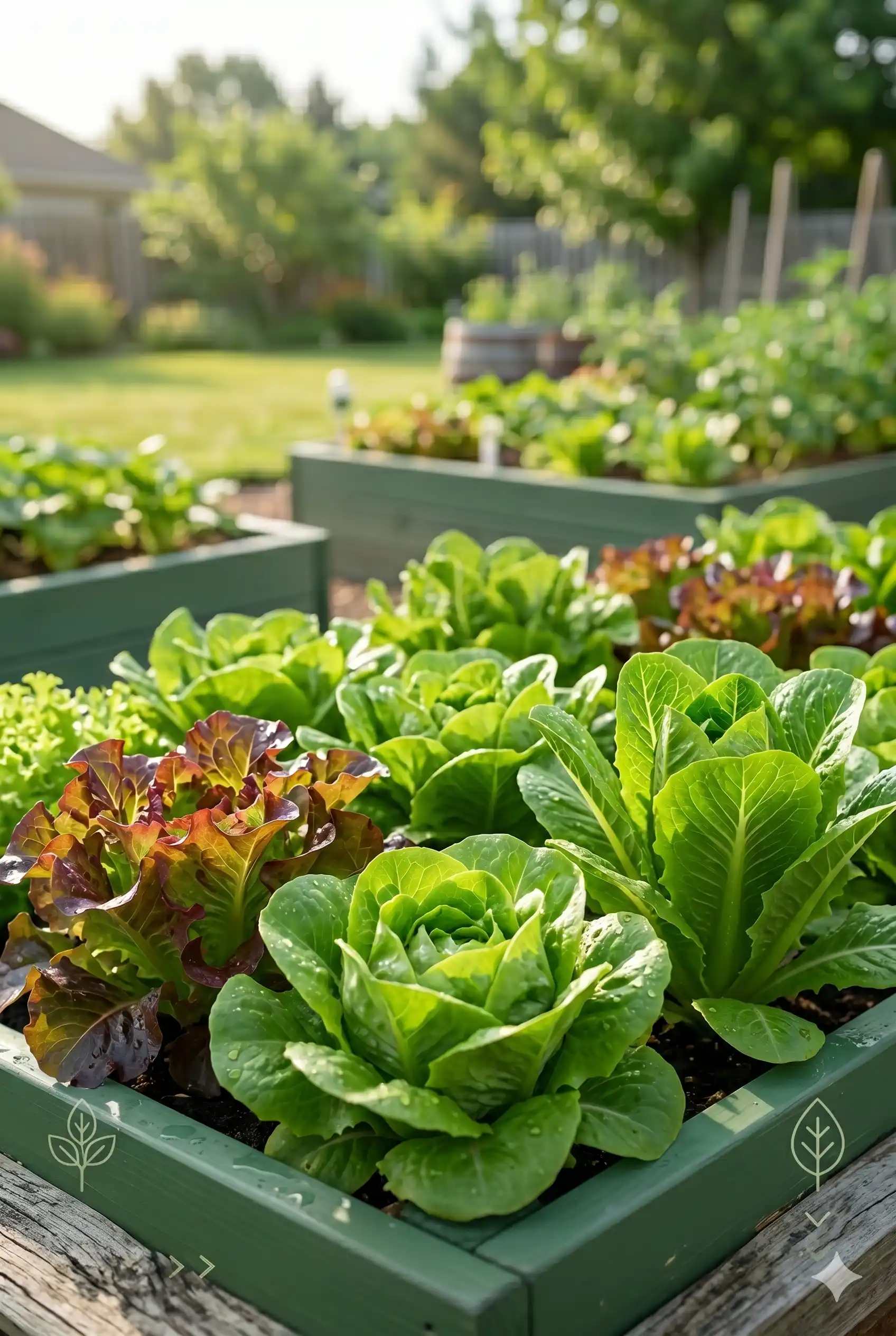 Fresh lettuce growing in a Canadian spring garden